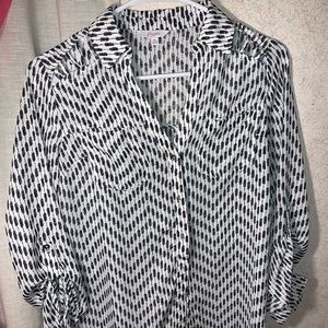 White And Black Formal Top